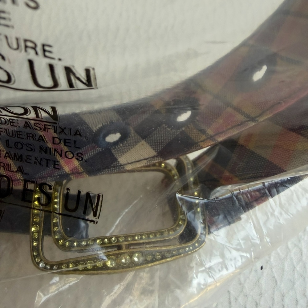 Ralph Lauren multicolored plaid Belt with Gold Buckle for girls